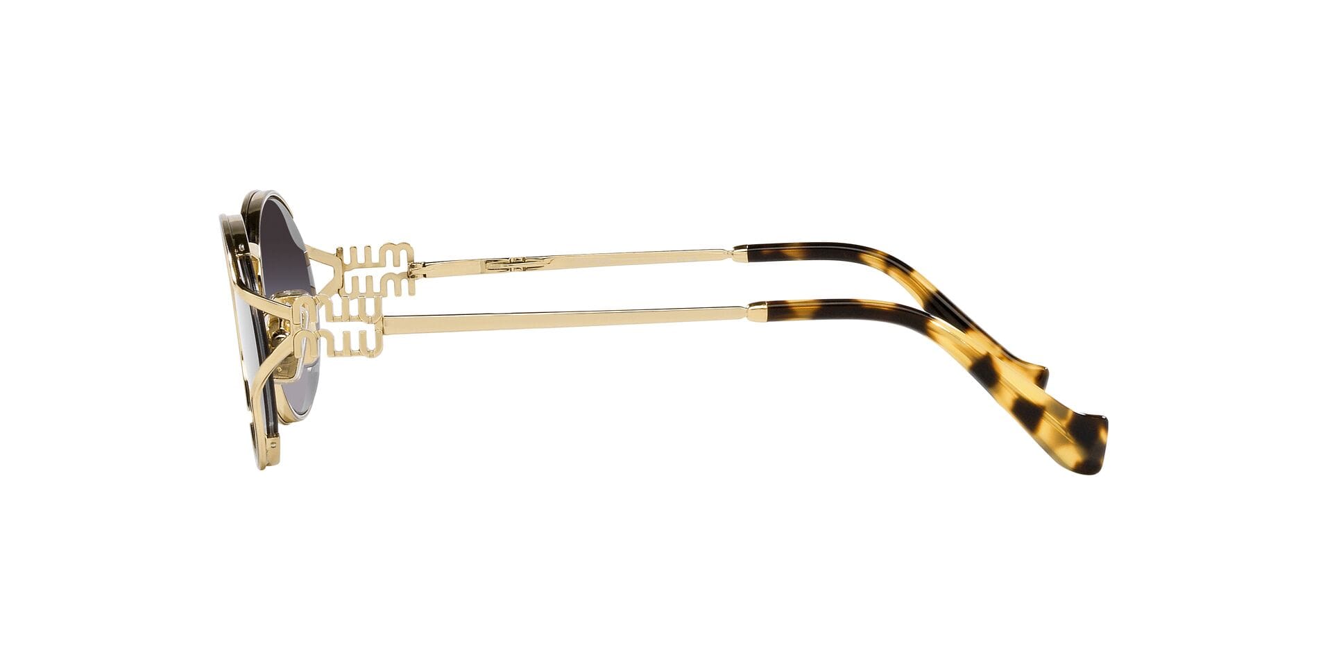 Miu Miu 0MU52YS Sunglass Gold Female Supra Metal Sunglass — Gold frame — view 4