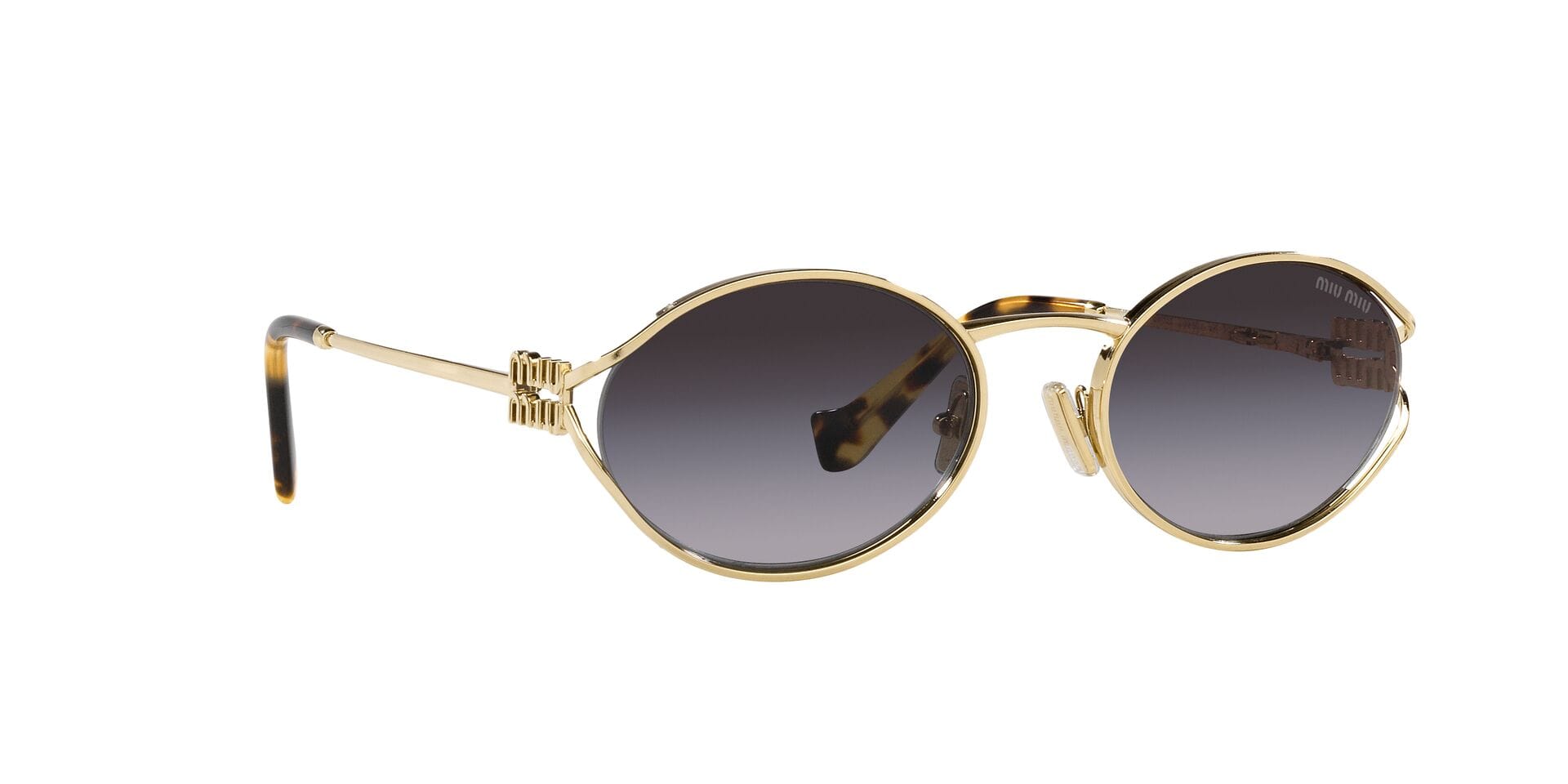 Miu Miu 0MU52YS Sunglass Gold Female Supra Metal Sunglass — Gold frame — view 12