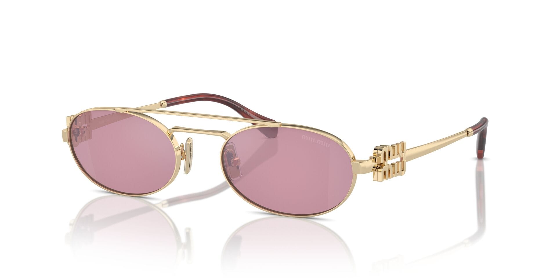 Miu Miu SMU 54Z ZVN-50D 2N 0MU54ZS Sunglass Gold Female Metal Metal Sunglass — Gold frame — view 1