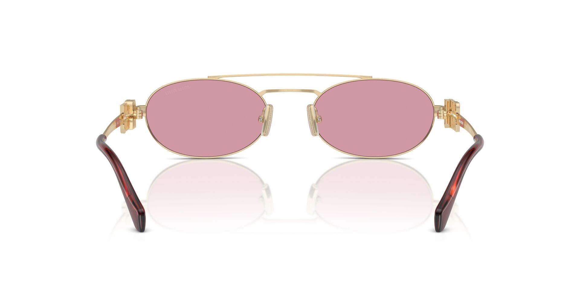 Miu Miu SMU 54Z ZVN-50D 2N 0MU54ZS Sunglass Gold Female Metal Metal Sunglass — Gold frame — view 2