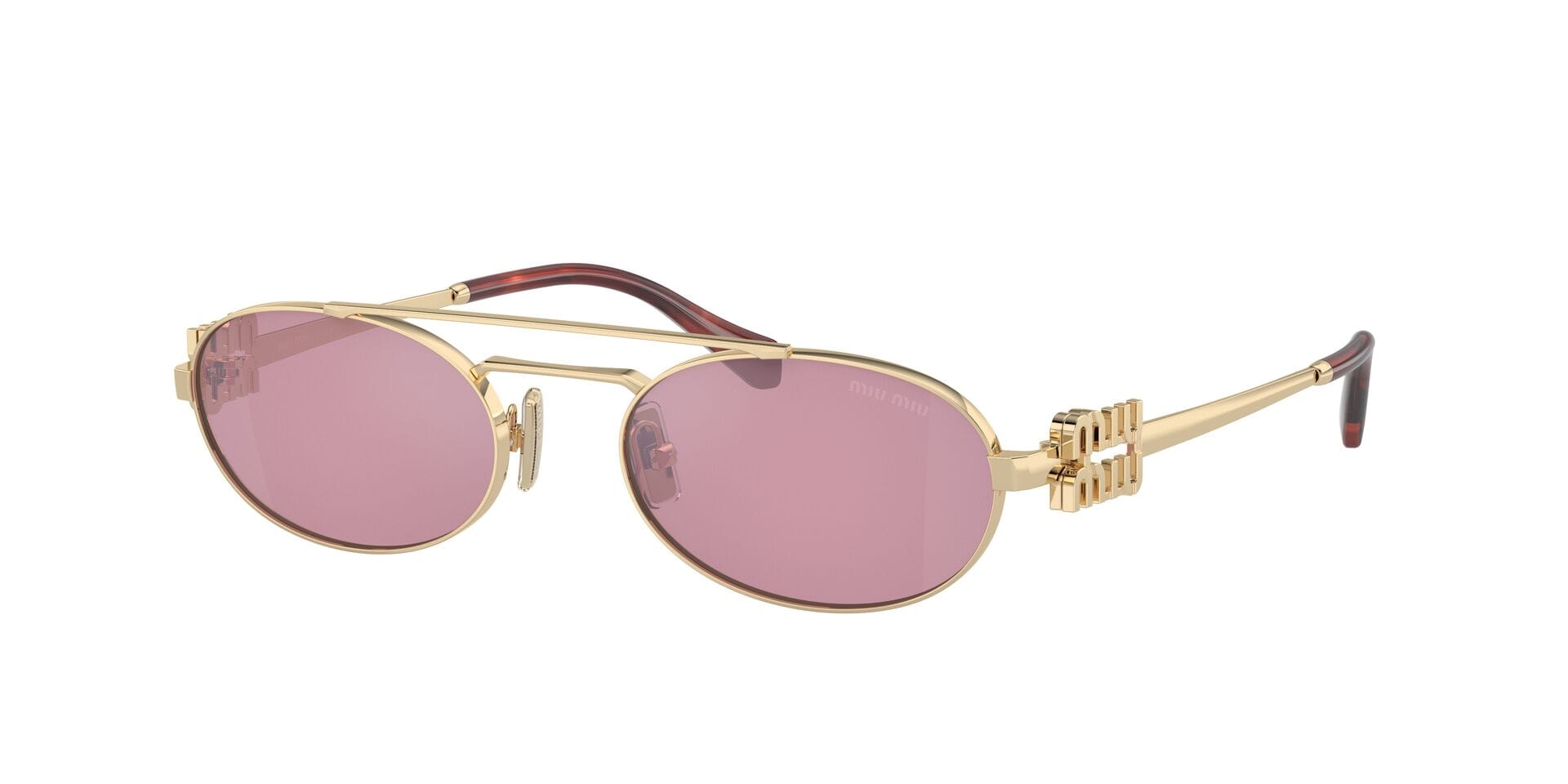 Miu Miu SMU 54Z ZVN-50D 2N 0MU54ZS Sunglass Gold Female Metal Metal Sunglass — Gold frame — view 3