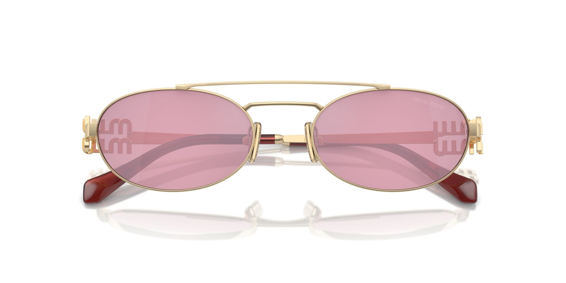 Miu Miu SMU 54Z ZVN-50D 2N 0MU54ZS Sunglass Gold Female Metal Metal Sunglass — Gold frame — view 7