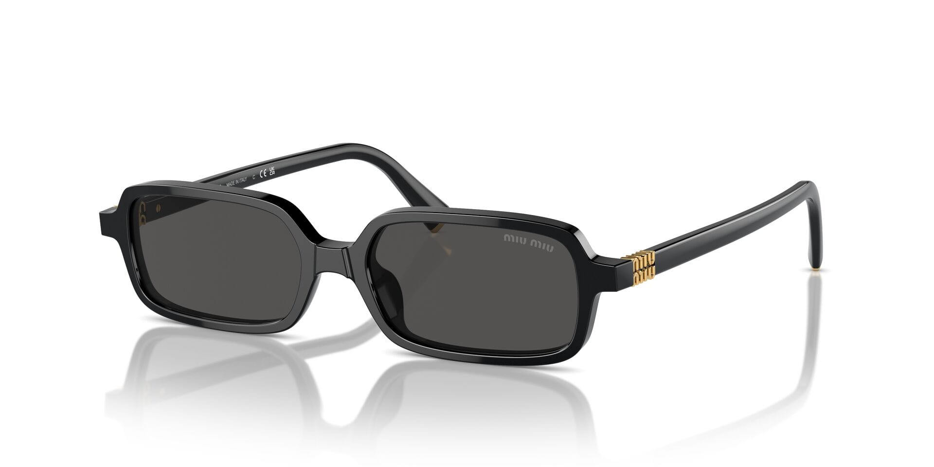 Miu Miu 0MU11ZS Sunglass Black Female Full Shell Sunglass — Black frame — view 1