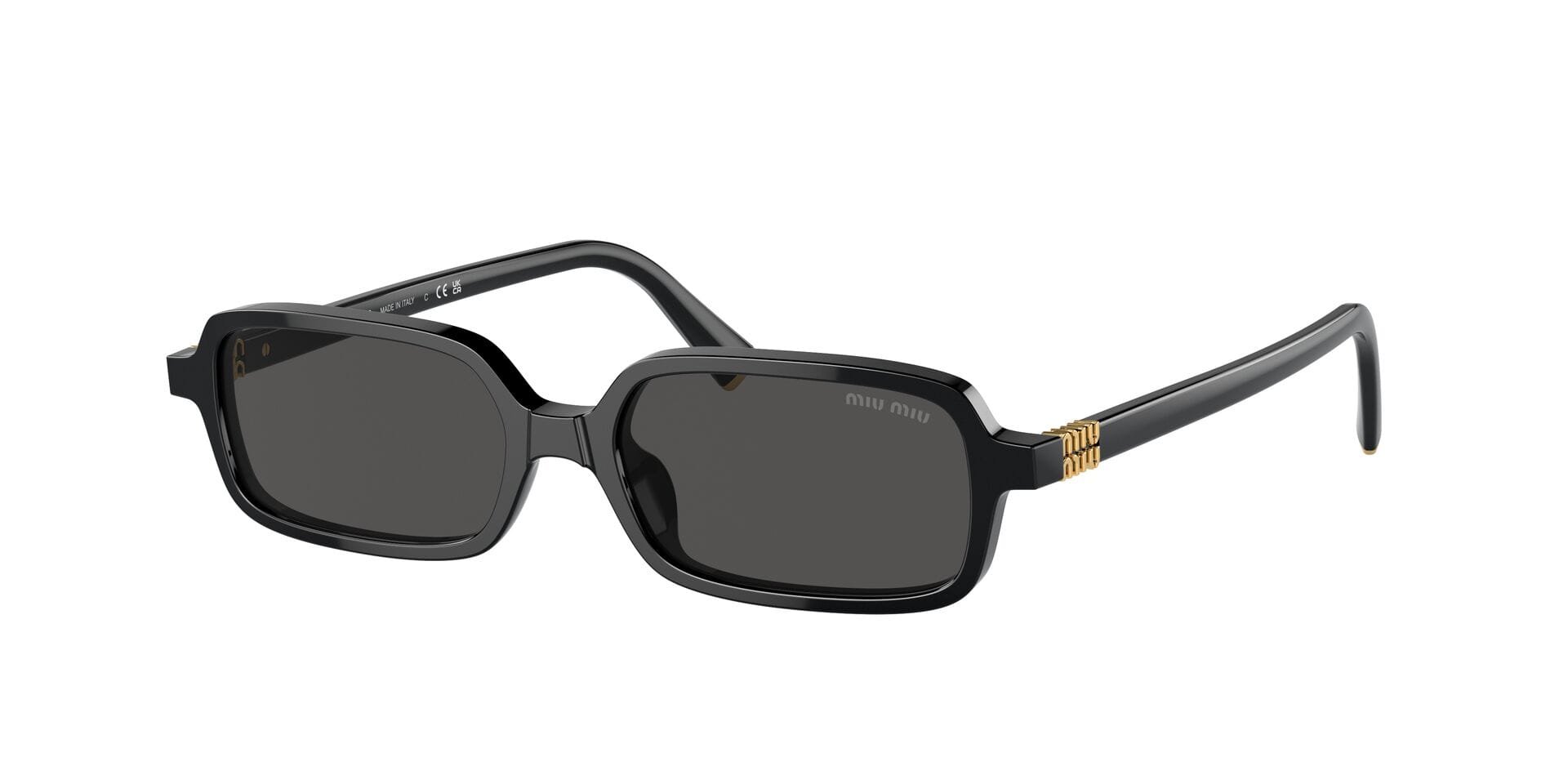 Miu Miu 0MU11ZS Sunglass Black Female Full Shell Sunglass — Black frame — view 3