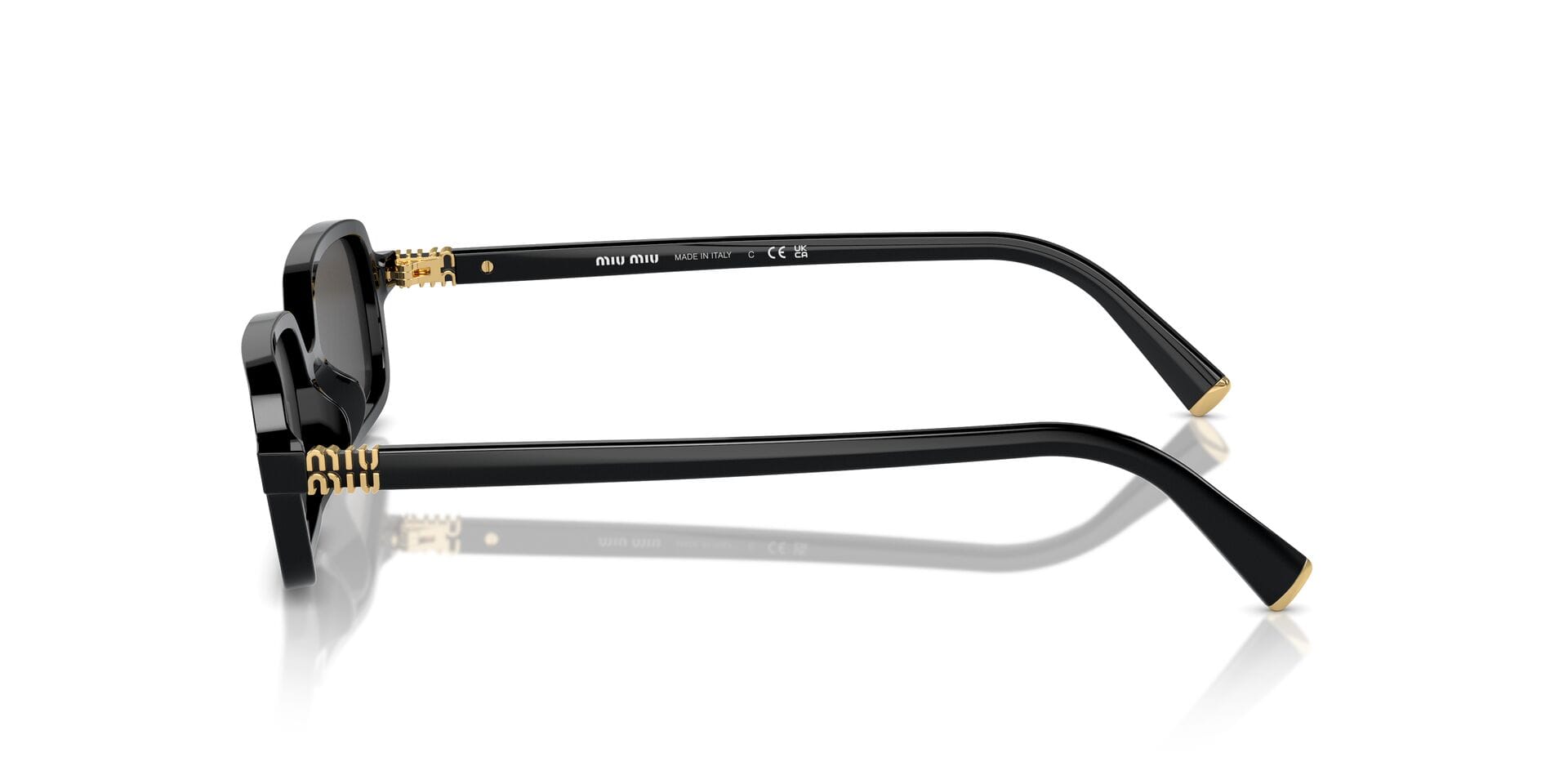 Miu Miu 0MU11ZS Sunglass Black Female Full Shell Sunglass — Black frame — view 5