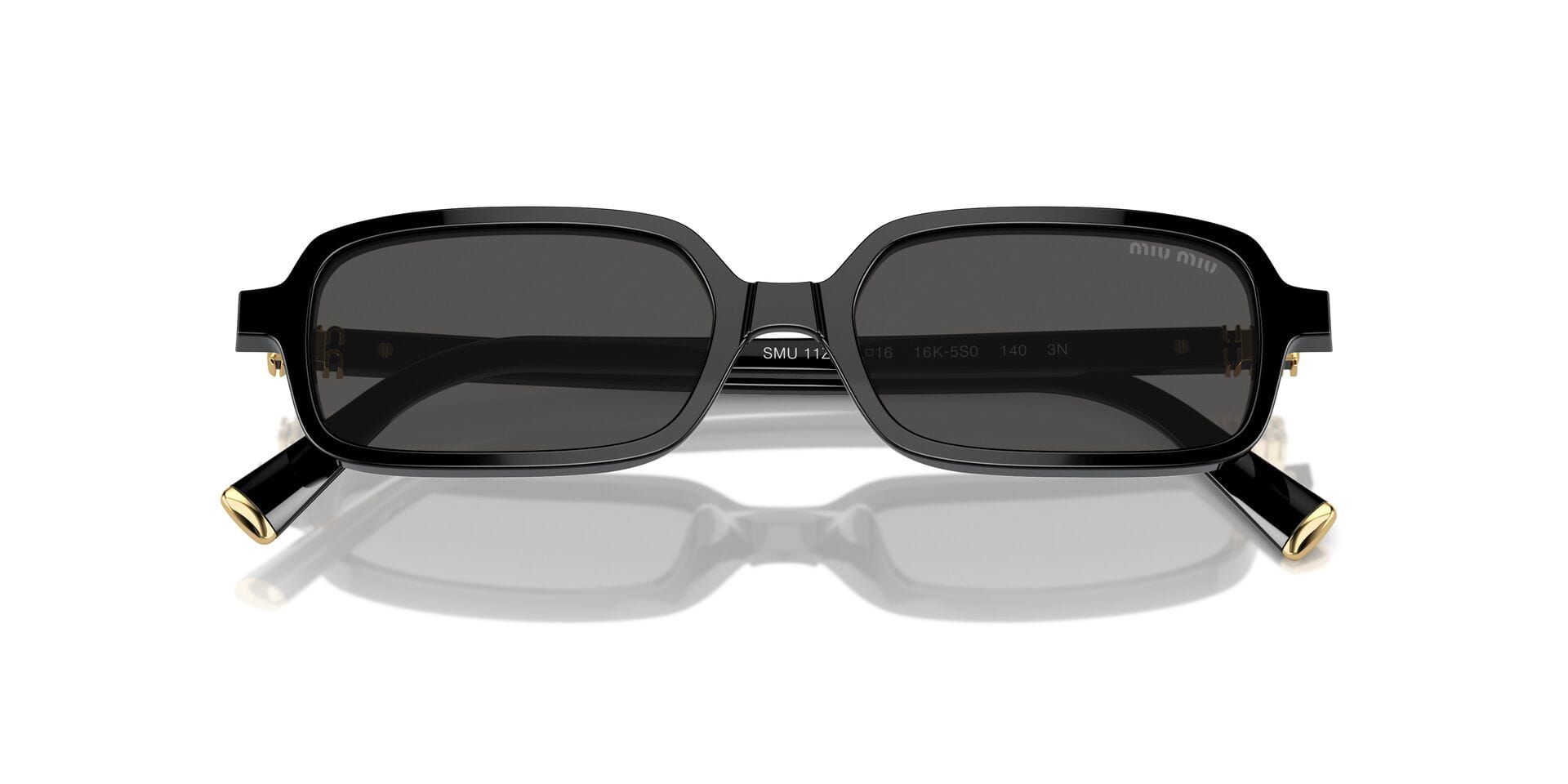 Miu Miu 0MU11ZS Sunglass Black Female Full Shell Sunglass — Black frame — view 7