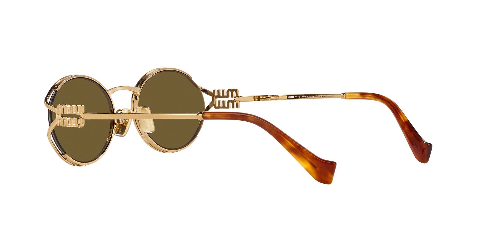 Miu Miu 0MU52YS Sunglass Gold Female Full Metal Sunglass — Gold frame — view 14
