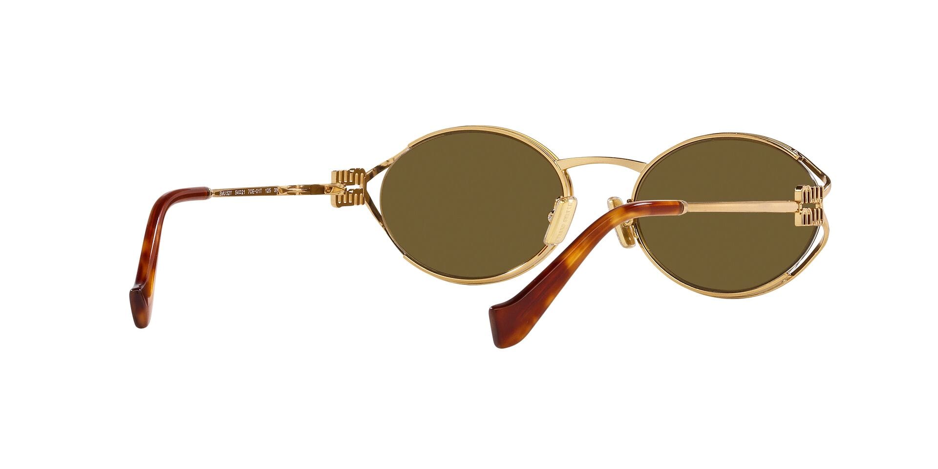 Miu Miu 0MU52YS Sunglass Gold Female Full Metal Sunglass — Gold frame — view 23