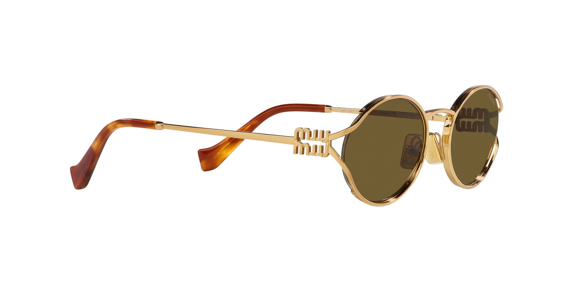 Miu Miu 0MU52YS Sunglass Gold Female Full Metal Sunglass — Gold frame — view 33