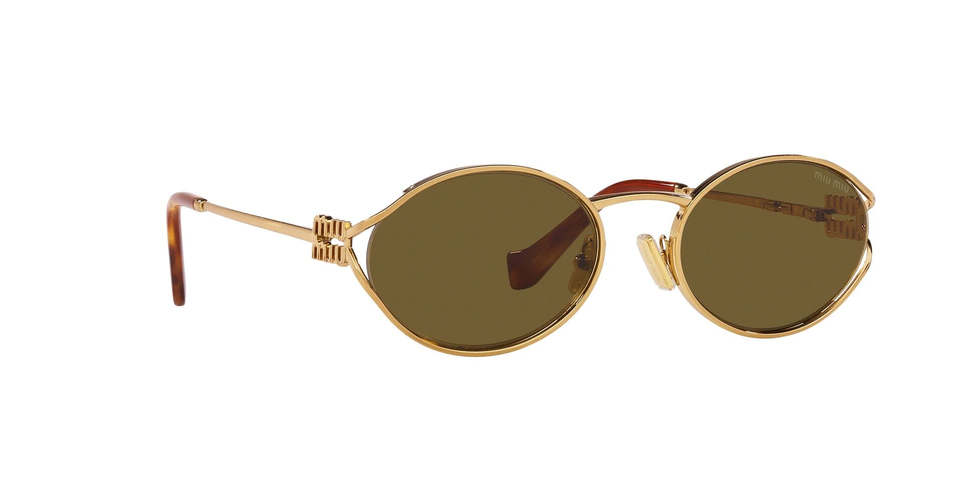 Miu Miu 0MU52YS Sunglass Gold Female Full Metal Sunglass — Gold frame — view 36