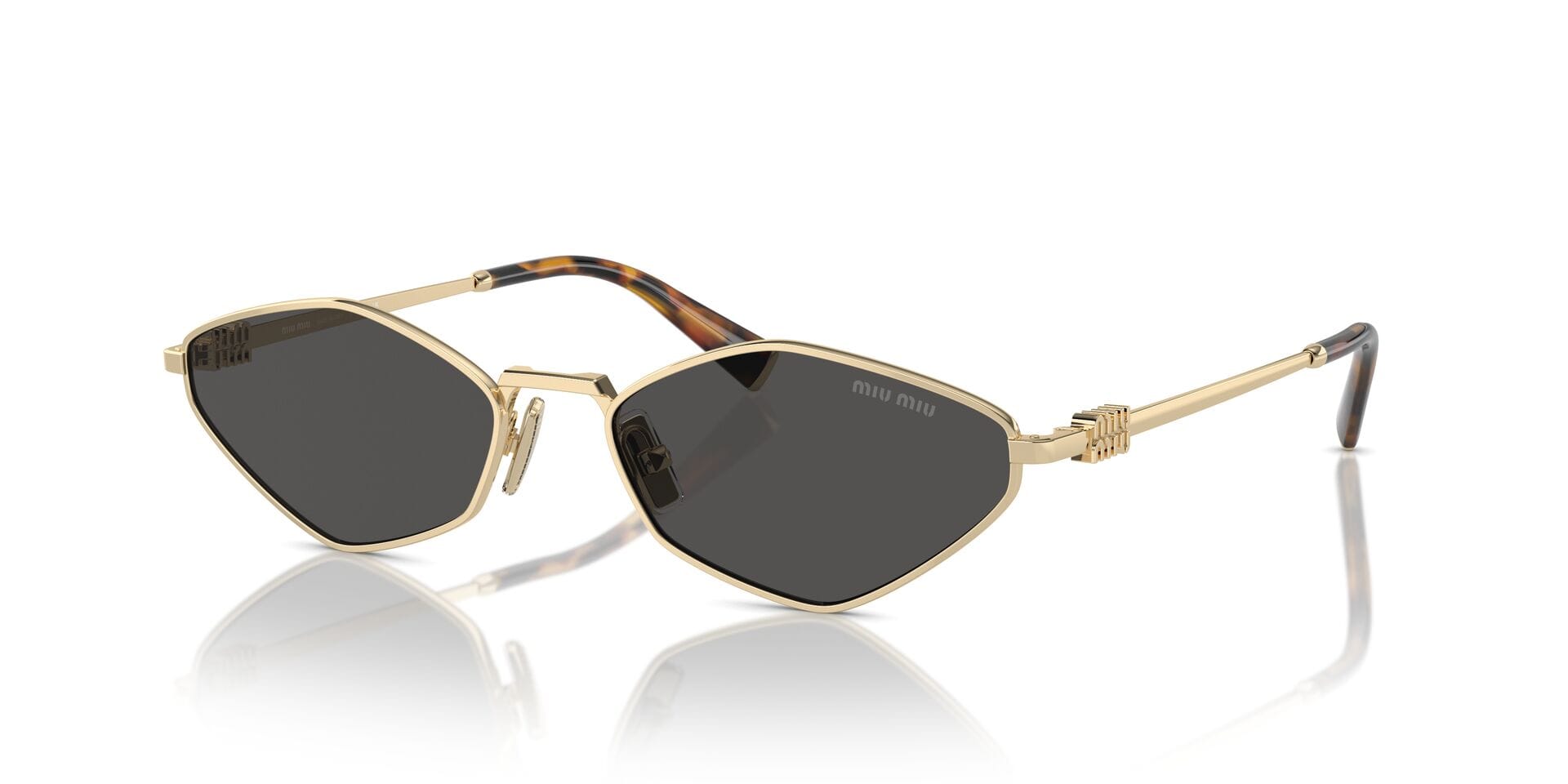 Miu Miu 0MU56ZS Sunglass Gold Female Full Metal Sunglass — Gold frame — view 6