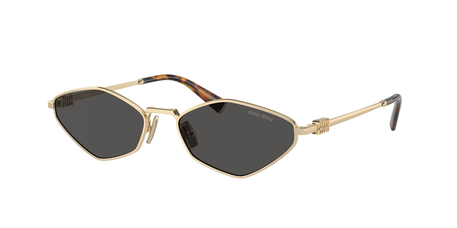 Miu Miu 0MU56ZS Sunglass Gold Female Full Metal Sunglass — Gold frame — view 7