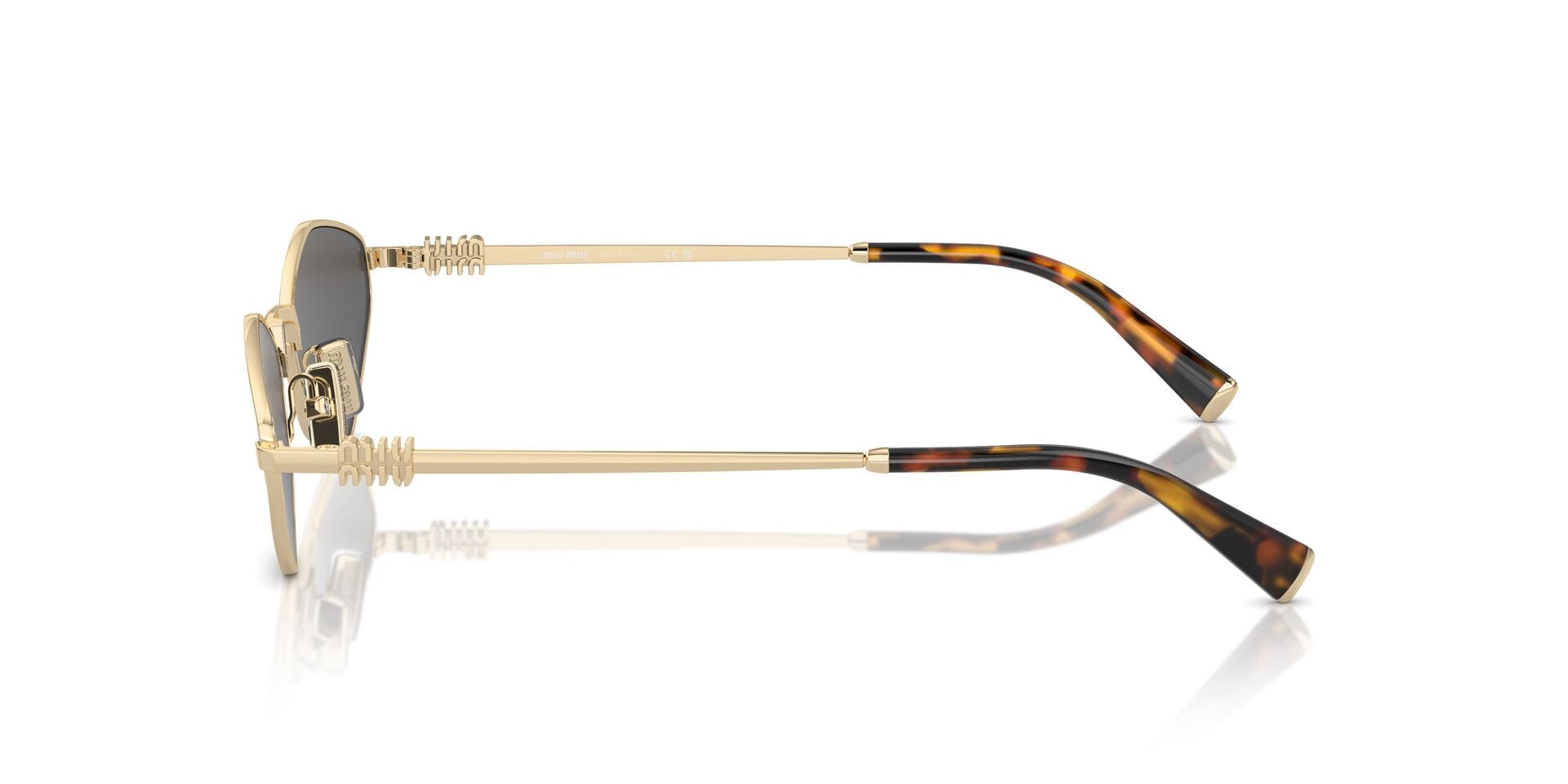 Miu Miu 0MU56ZS Sunglass Gold Female Full Metal Sunglass — Gold frame — view 15