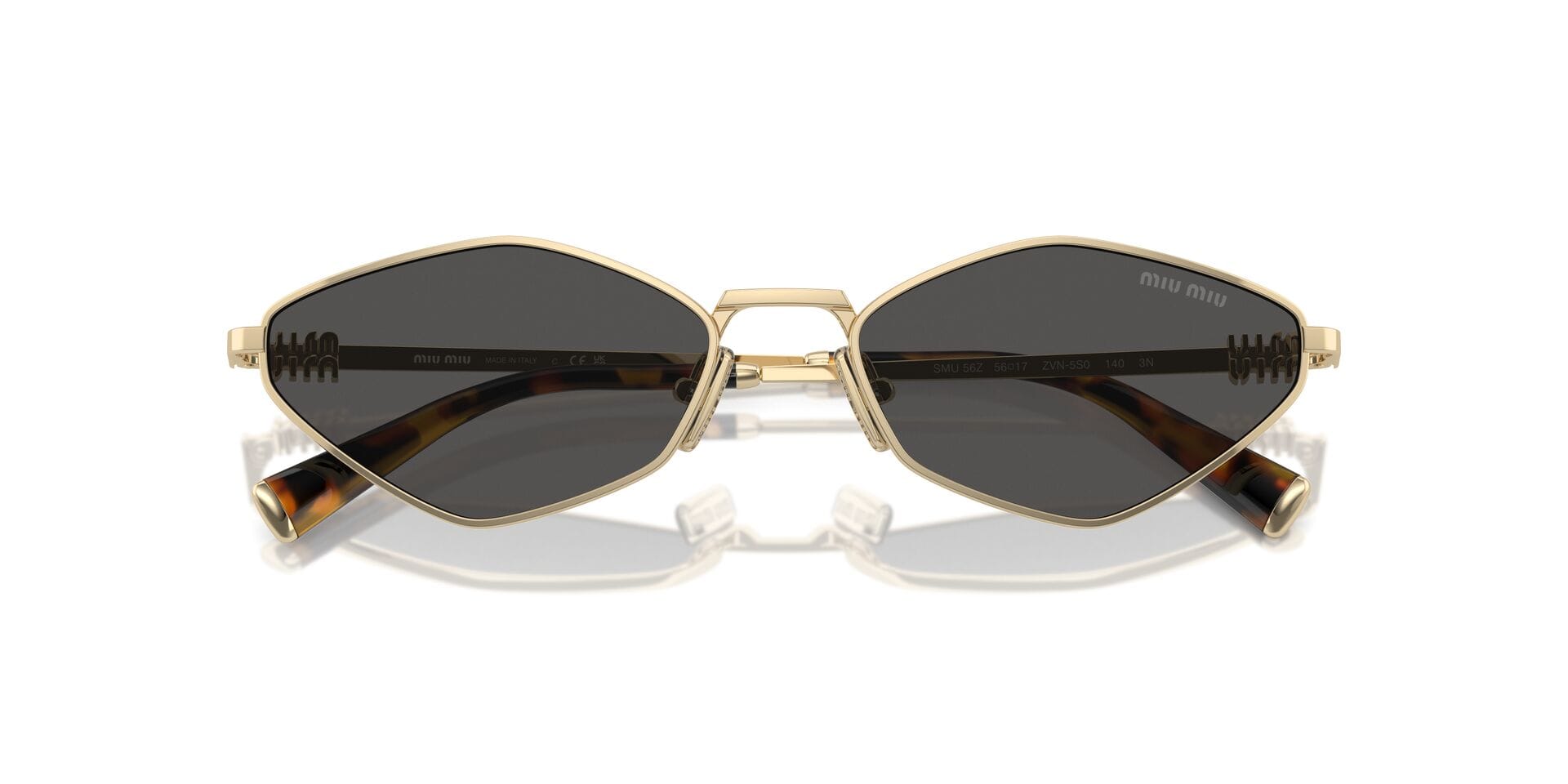 Miu Miu 0MU56ZS Sunglass Gold Female Full Metal Sunglass — Gold frame — view 21