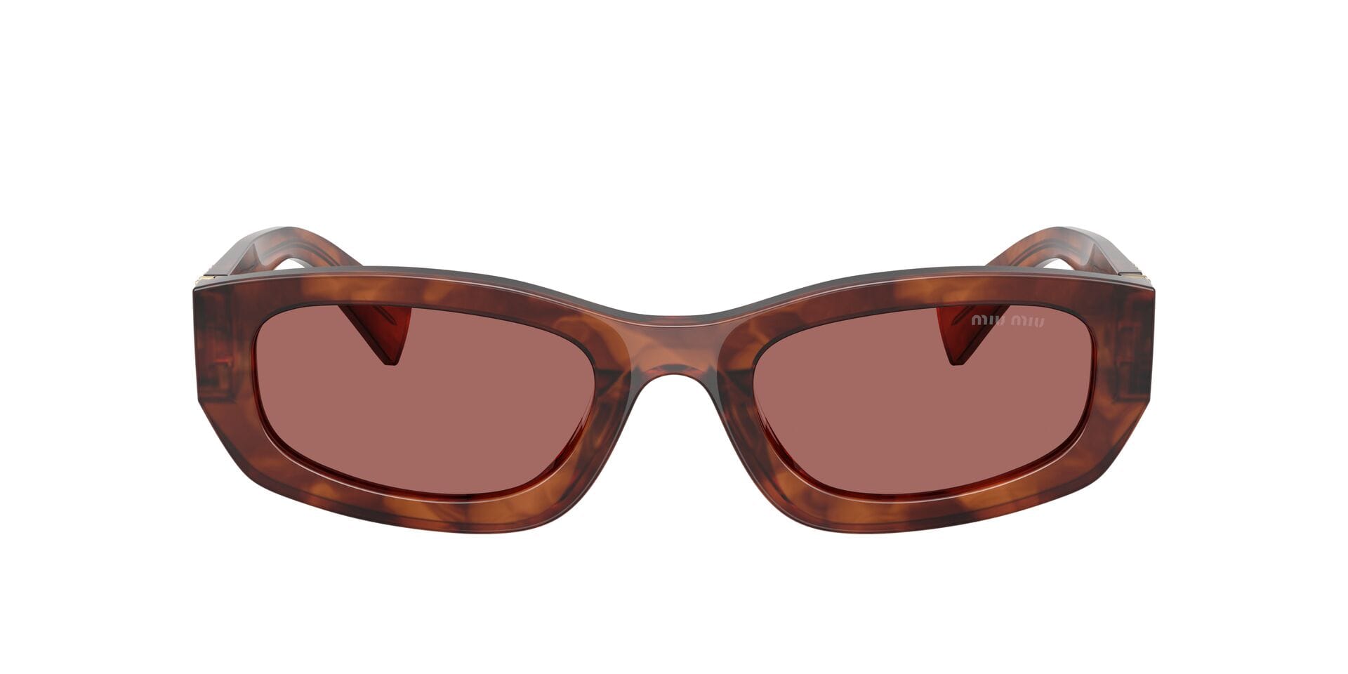 Miu Miu 0MUB04S Sunglass Brown Female Full Shell Sunglass — Brown frame — alternate view