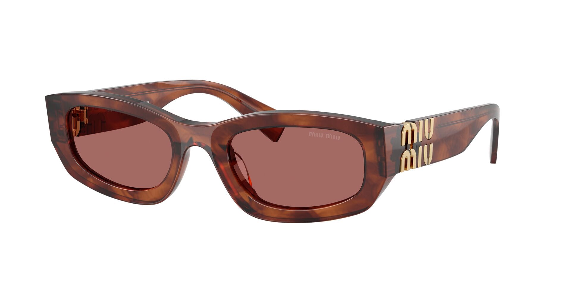 Miu Miu 0MUB04S Sunglass Brown Female Full Shell Sunglass — Brown frame — view 9