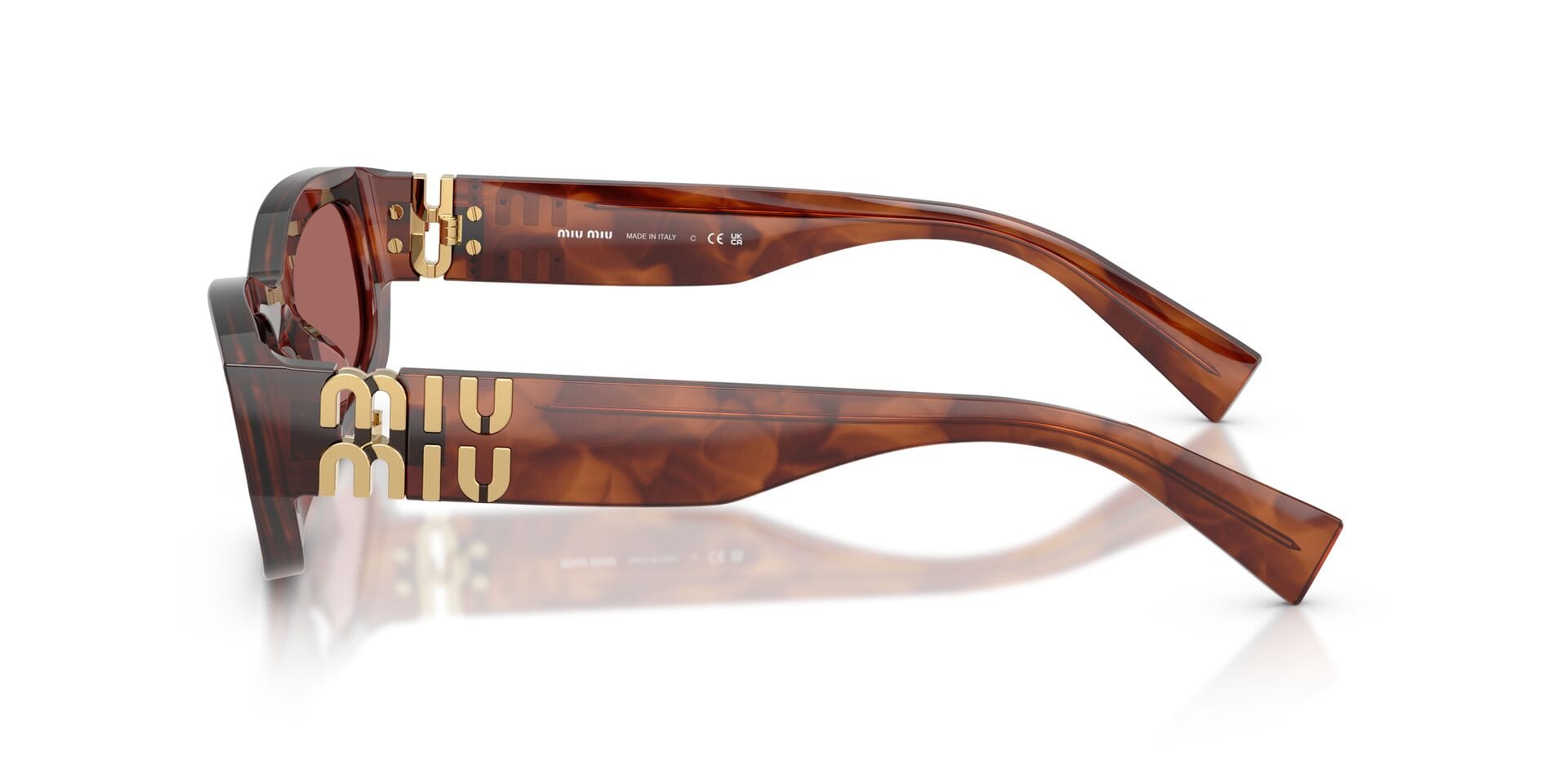 Miu Miu 0MUB04S Sunglass Brown Female Full Shell Sunglass — Brown frame — view 13