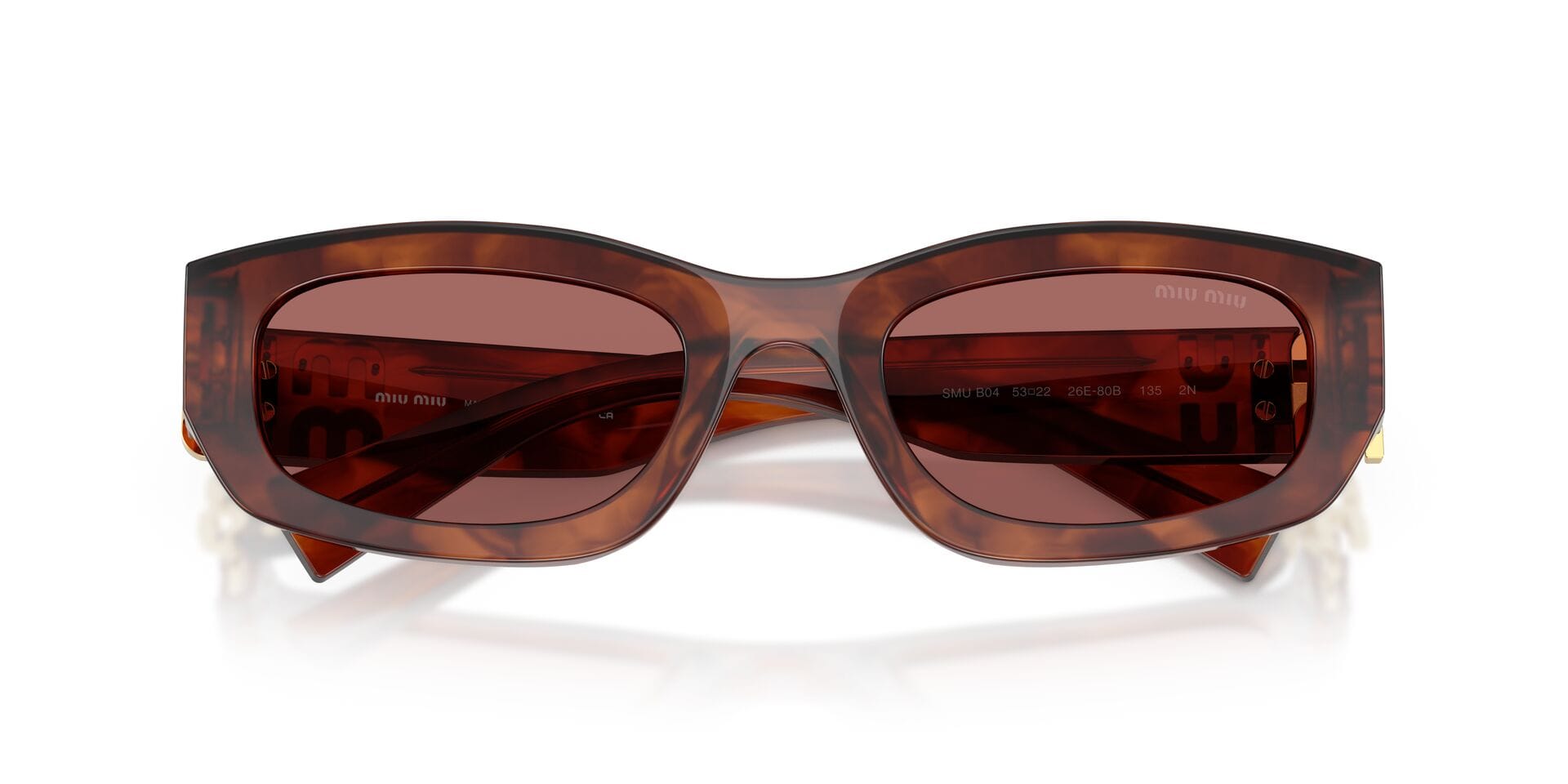 Miu Miu 0MUB04S Sunglass Brown Female Full Shell Sunglass — Brown frame — view 19