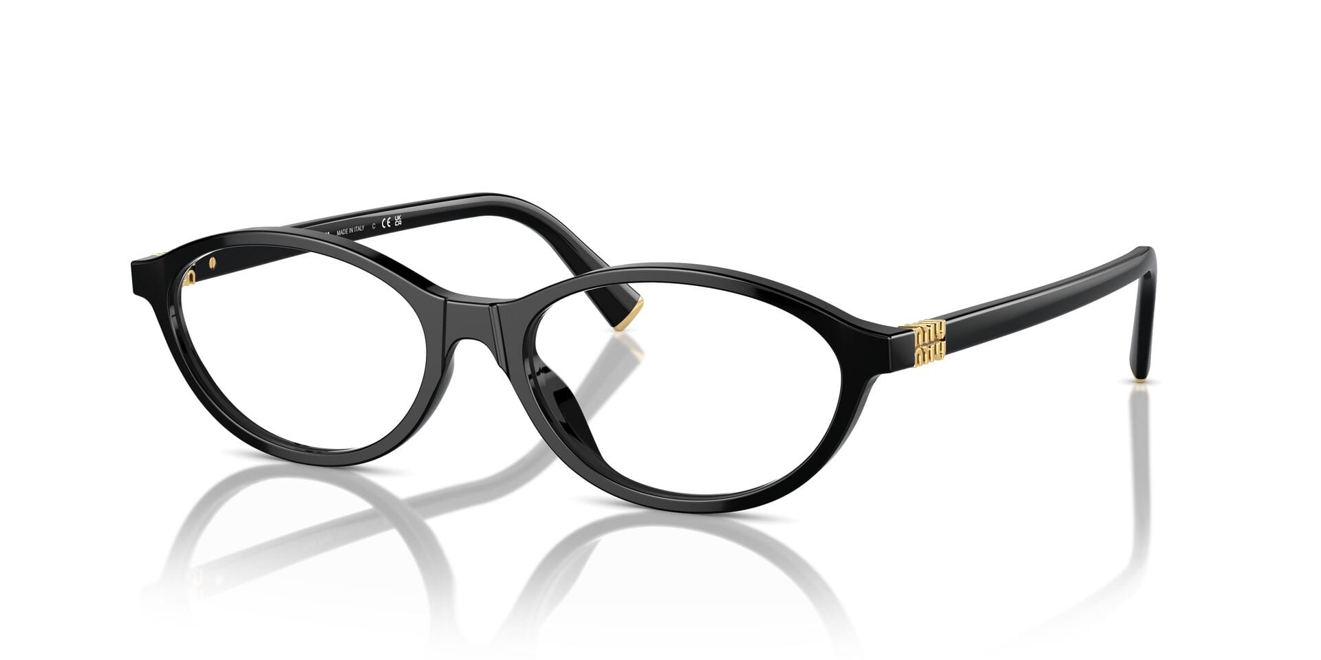 Miu Miu 0MU09XV Frame Black Female Full Metal Frame — Black frame — view 1