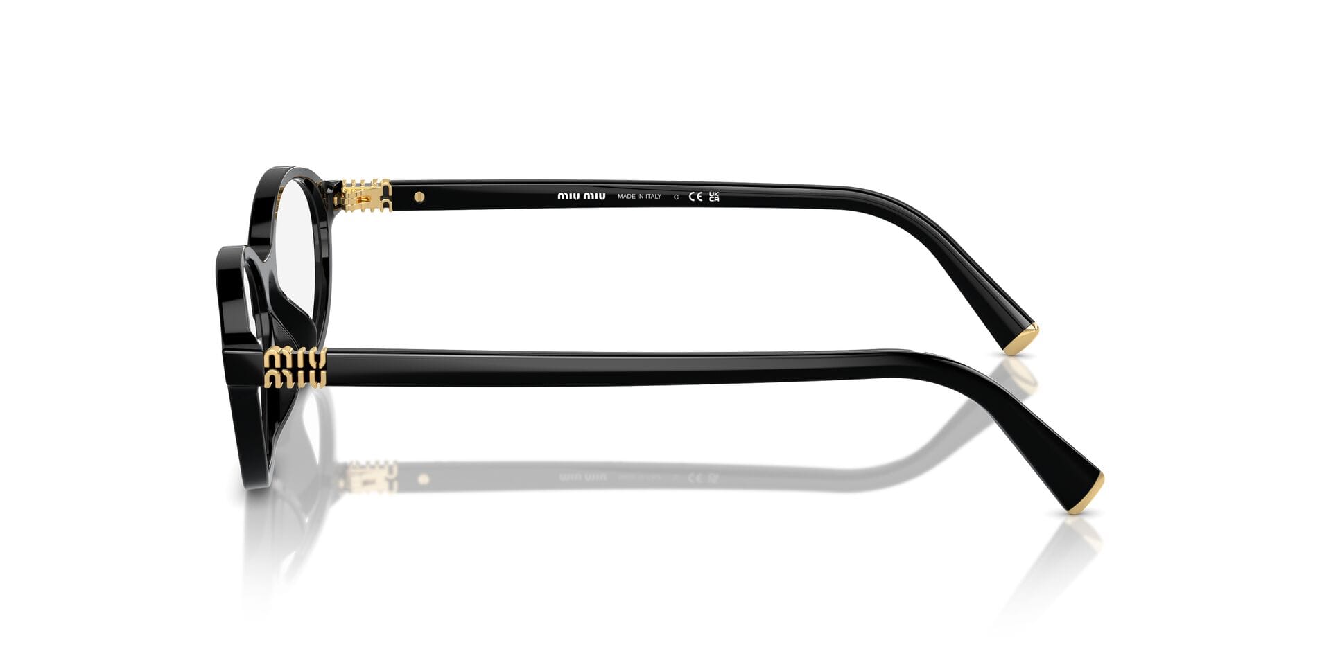 Miu Miu 0MU09XV Frame Black Female Full Metal Frame — Black frame — view 5