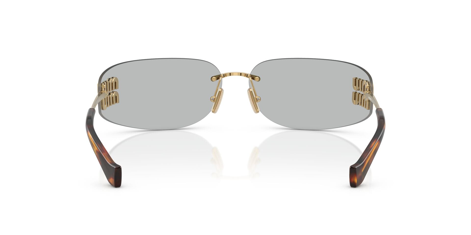 Miu Miu SMU A51 5AK-50K 1N 0MU A51S Sunglass Gold Female RimLess Met Sunglass — view 2