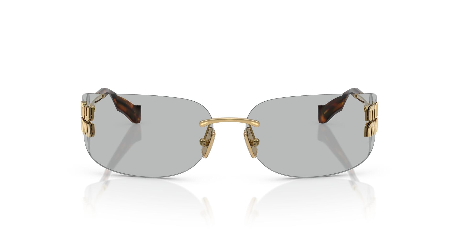 Miu Miu SMU A51 5AK-50K 1N 0MU A51S Sunglass Gold Female RimLess Met Sunglass — view 4