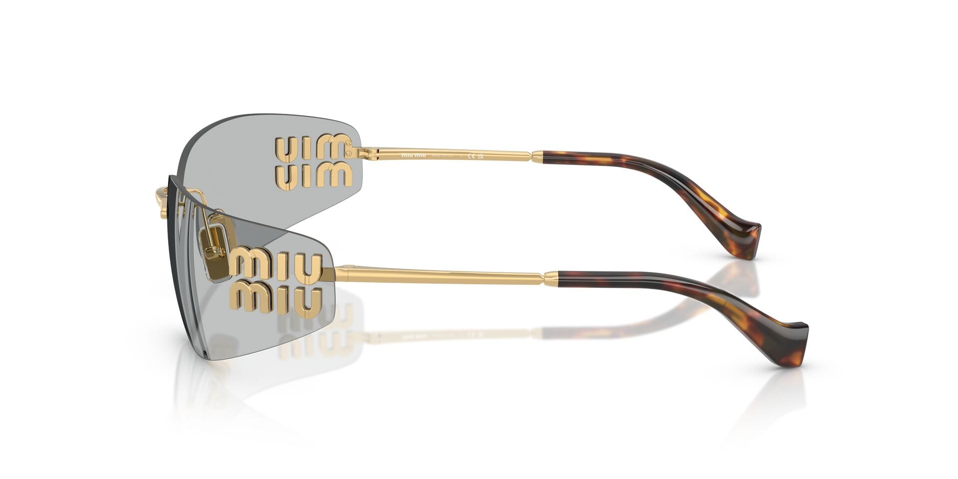 Miu Miu SMU A51 5AK-50K 1N 0MU A51S Sunglass Gold Female RimLess Met Sunglass — view 5