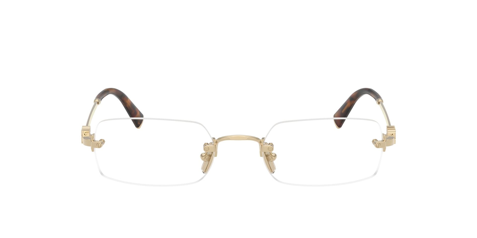 Miu Miu 0MU50YV Frame Gold Female RimLess Metal Frame — Gold frame — view 1