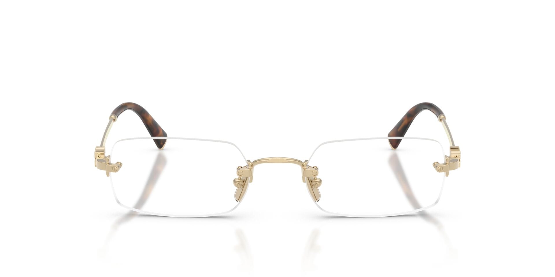 Miu Miu 0MU50YV Frame Gold Female RimLess Metal Frame — Gold frame — view 12