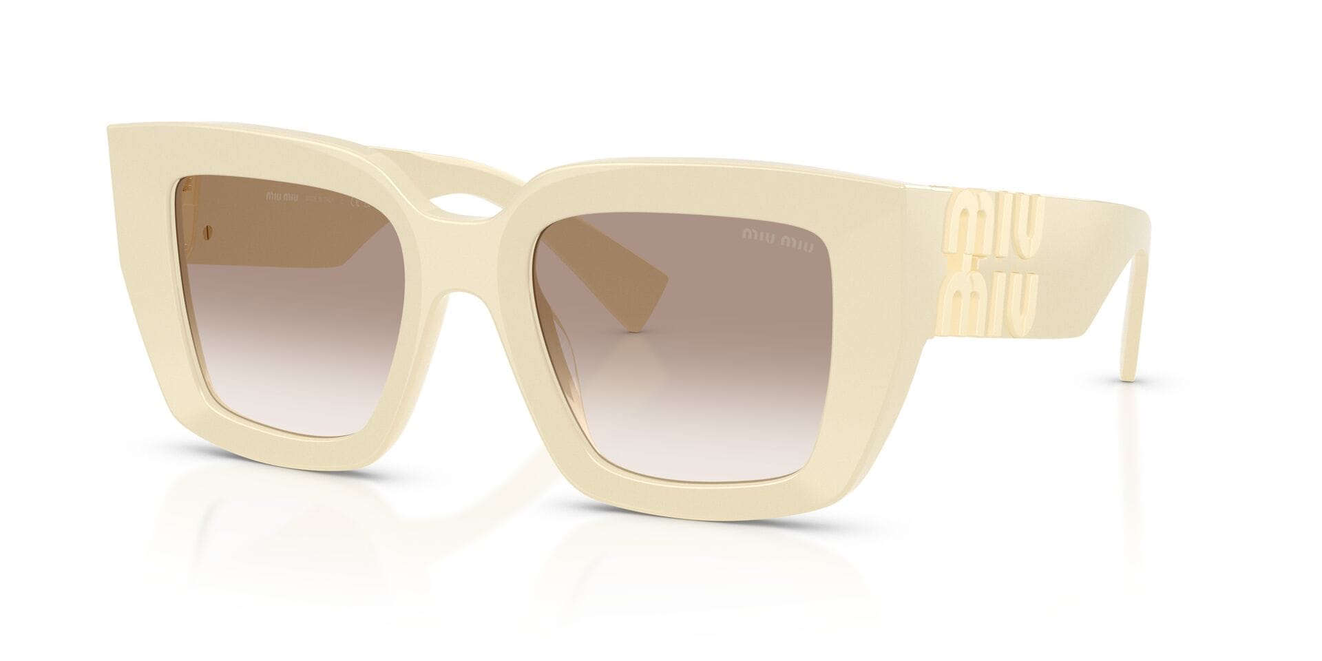 Miu Miu 0MUB05S Sunglass Off White Female Full Metal Sunglass — Off White frame — view 5