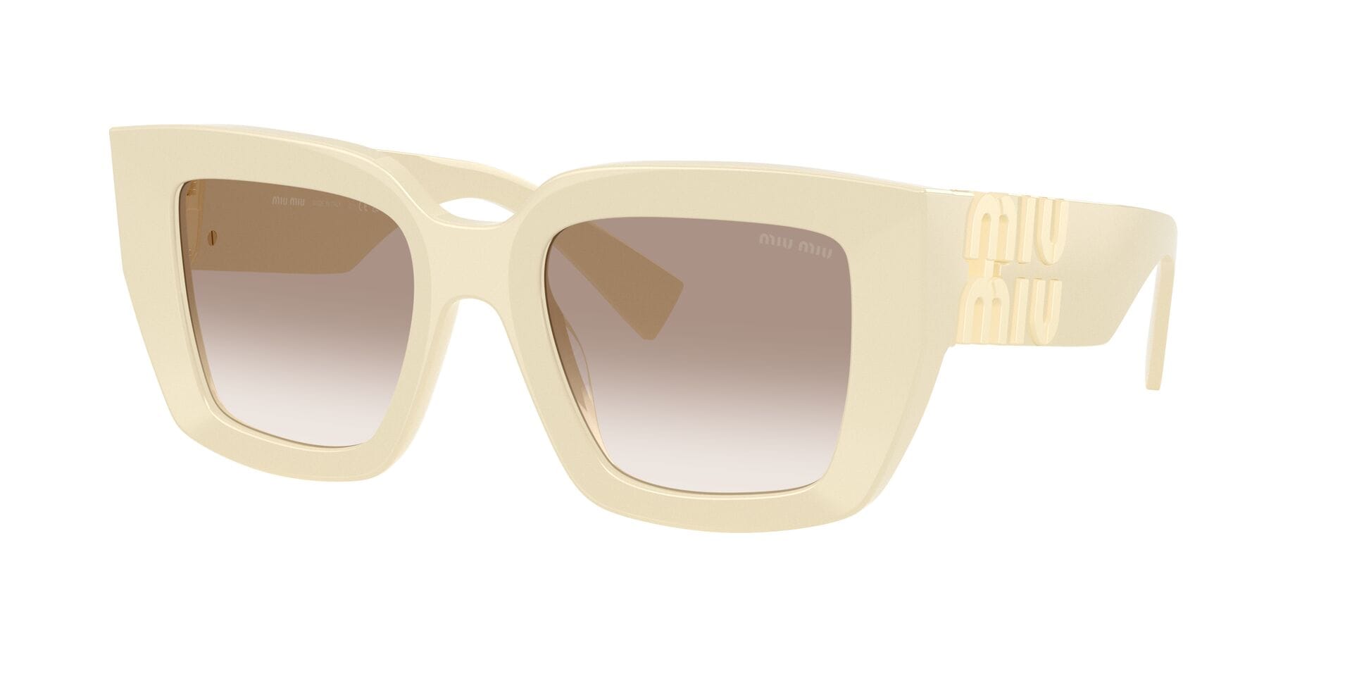 Miu Miu 0MUB05S Sunglass Off White Female Full Metal Sunglass — Off White frame — view 8
