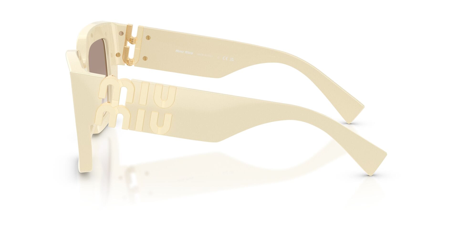 Miu Miu 0MUB05S Sunglass Off White Female Full Metal Sunglass — Off White frame — view 14
