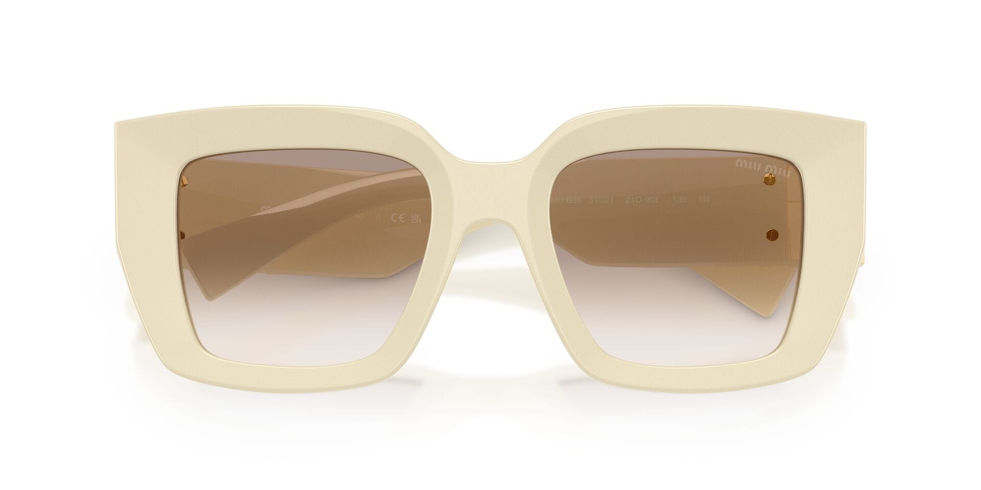 Miu Miu 0MUB05S Sunglass Off White Female Full Metal Sunglass — Off White frame — view 21