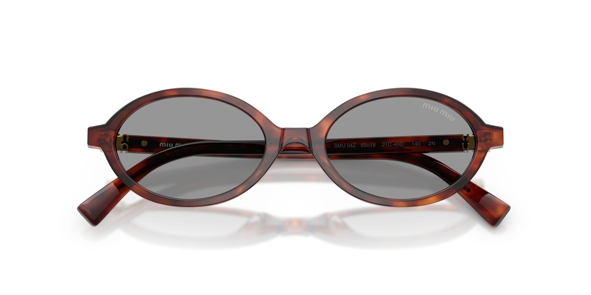 Miu Miu SMU 04Z 21C-40O 2N 0MU04ZS Sunglass Havana Female Full Shell Sunglass — Havana frame — view 7