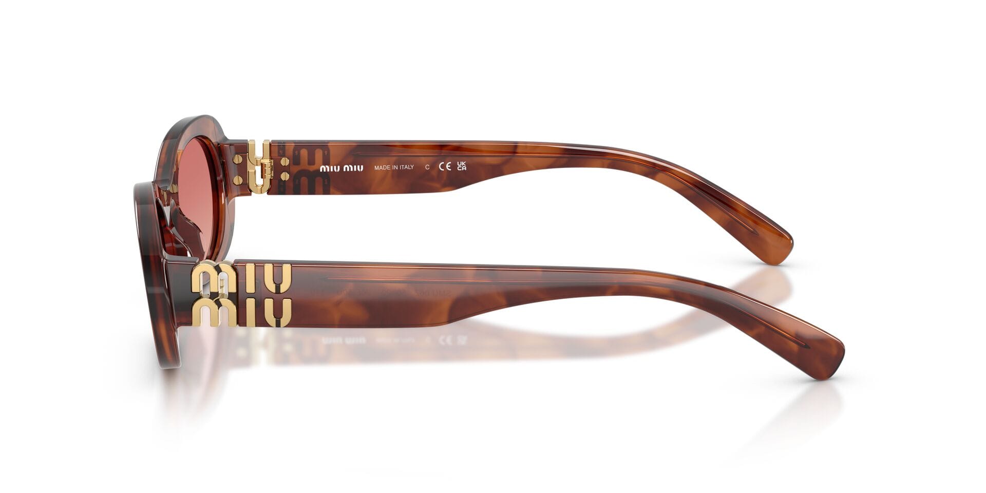 Miu Miu SMU 06Z 26E-50U 2N 0MU06ZS Sunglass Brown Female Full Shell Sunglass — Brown frame — view 5