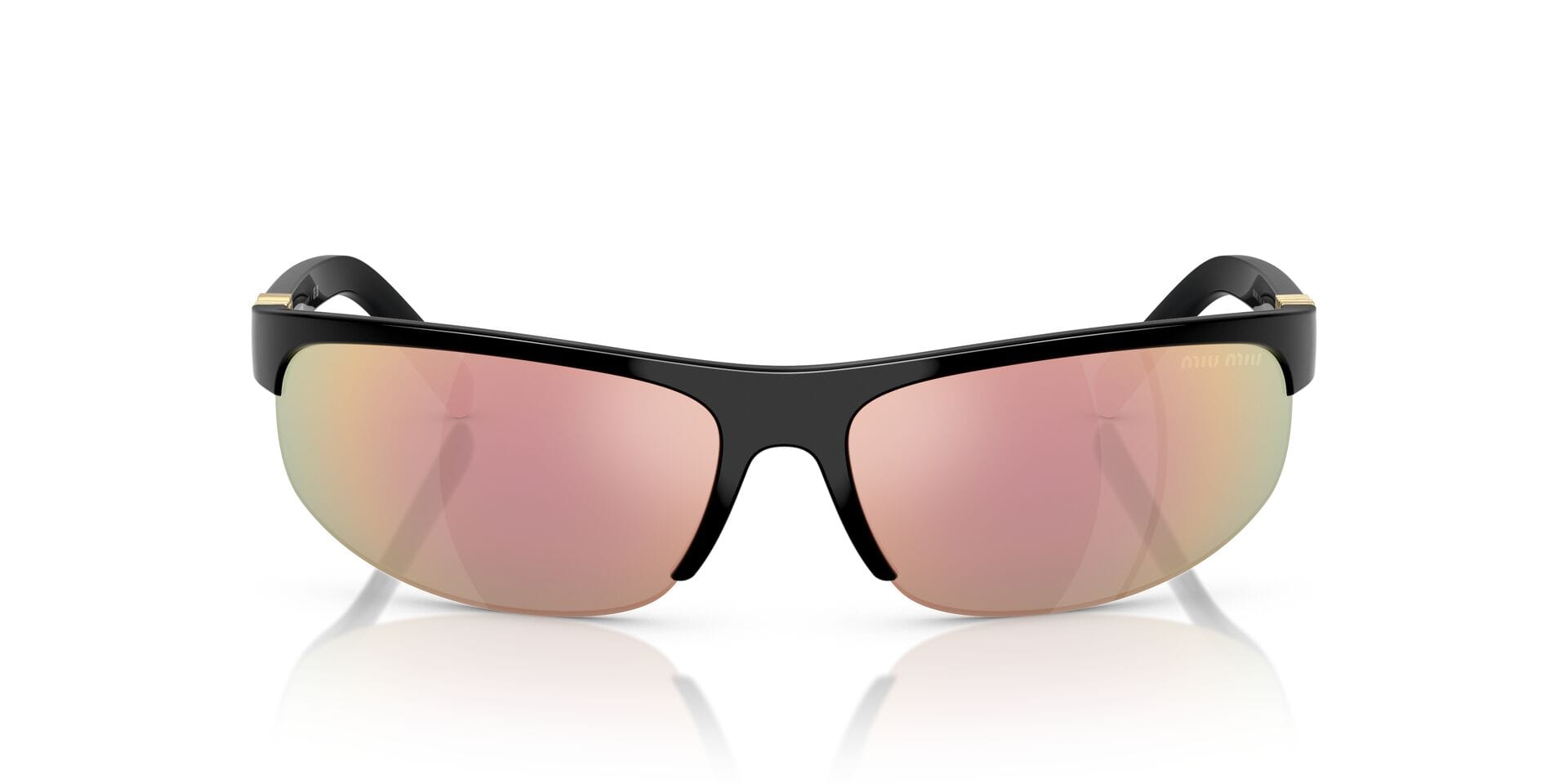Miu Miu SMU A02 1AB-90J 3N 0MUA02S Sunglass Black Female Supra Shell Sunglass — Black frame — view 4