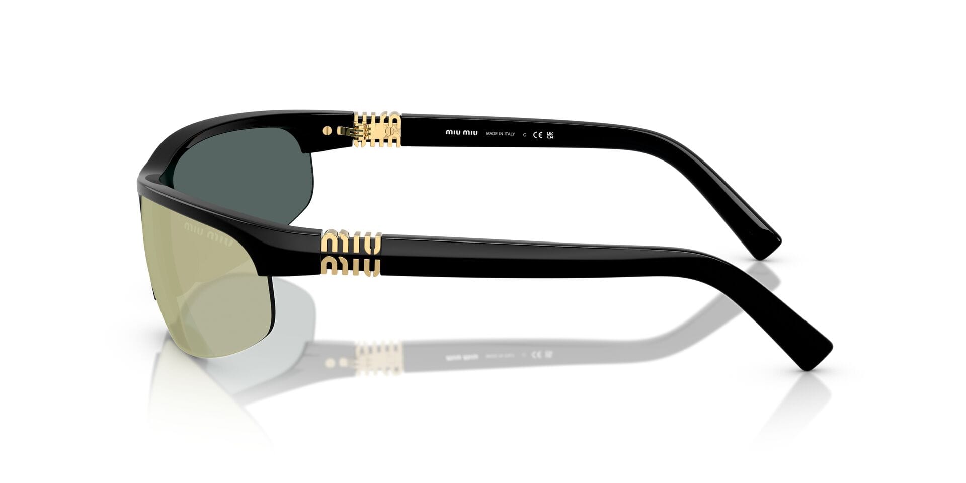 Miu Miu SMU A02 1AB-90J 3N 0MUA02S Sunglass Black Female Supra Shell Sunglass — Black frame — view 5
