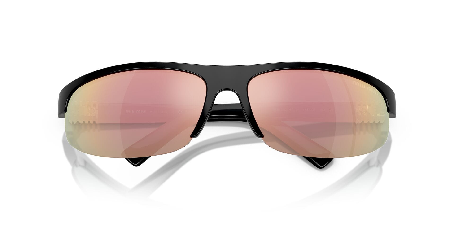 Miu Miu SMU A02 1AB-90J 3N 0MUA02S Sunglass Black Female Supra Shell Sunglass — Black frame — view 7