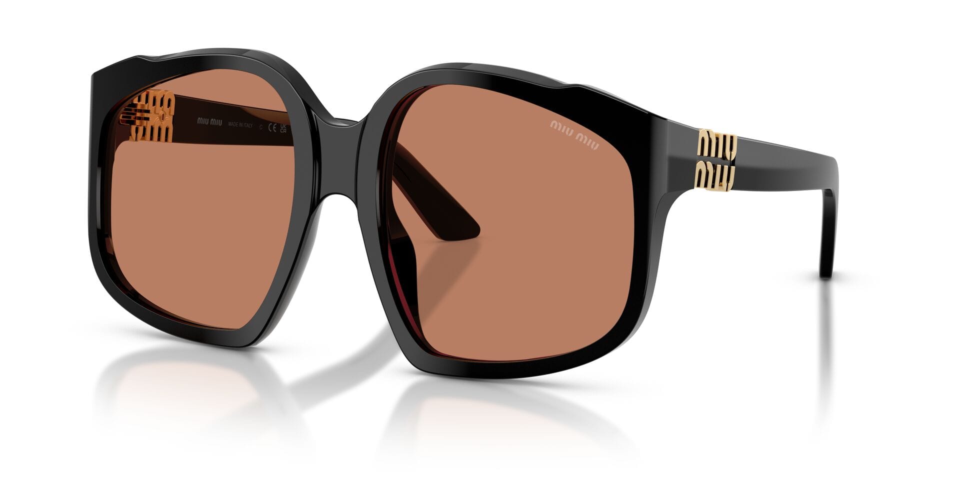 Miu Miu SMU A07 16K-90Q 2N 0MUA07S Sunglass Black Female Full Shell Sunglass — Black frame — view 1