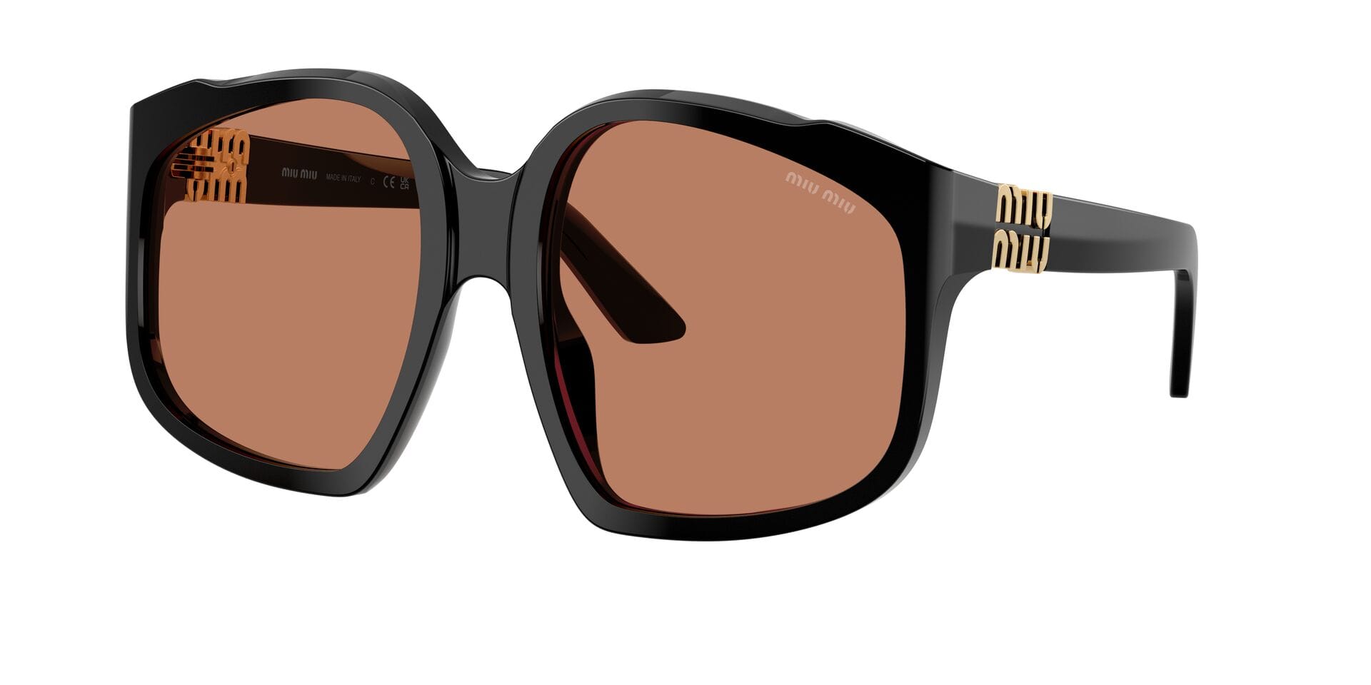 Miu Miu SMU A07 16K-90Q 2N 0MUA07S Sunglass Black Female Full Shell Sunglass — Black frame — view 3