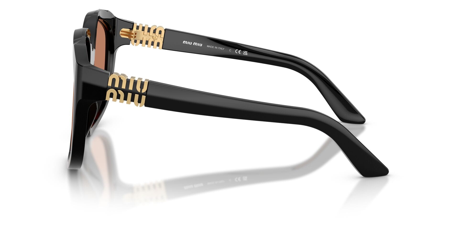 Miu Miu SMU A07 16K-90Q 2N 0MUA07S Sunglass Black Female Full Shell Sunglass — Black frame — view 5