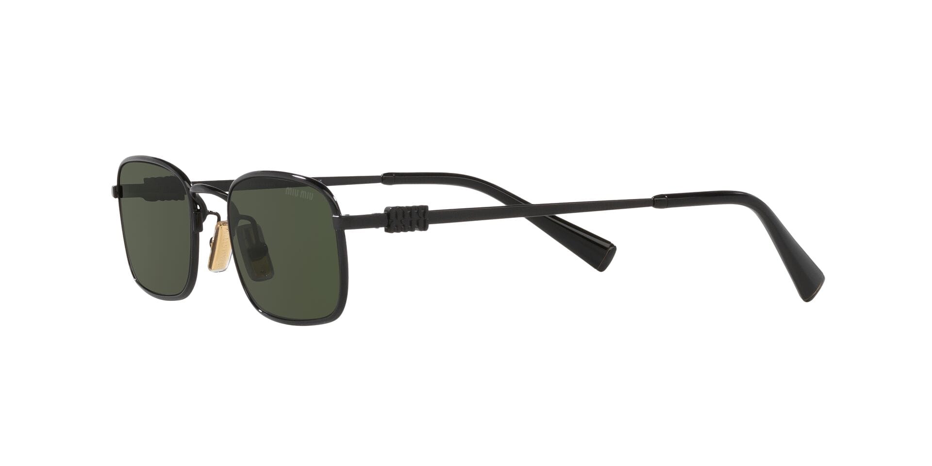 Miu Miu SMU A53 1AB-1I0 3N 0MUA53S Sunglass Black Female Metal Metal Sunglass — Black frame — view 3