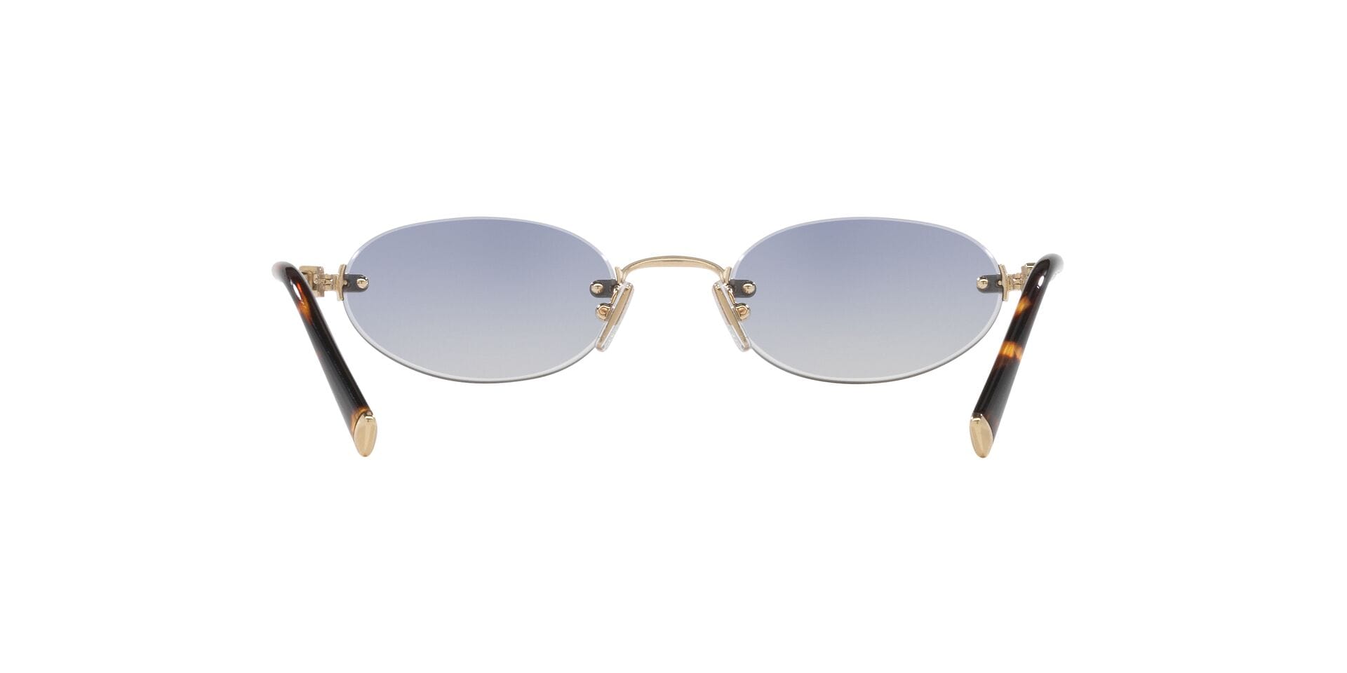 Miu Miu SMU A54 ZVN-80O 1N 0MUA54S Sunglass Gold Female RimLess Meta Sunglass — view 7