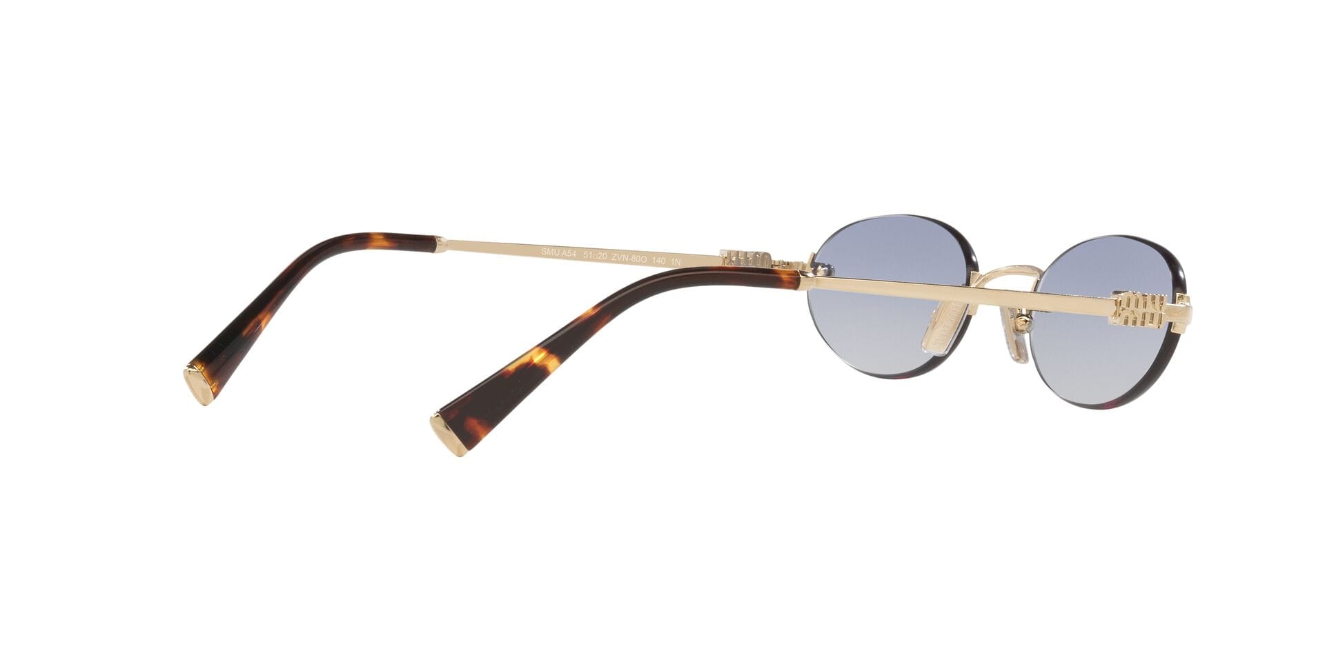 Miu Miu SMU A54 ZVN-80O 1N 0MUA54S Sunglass Gold Female RimLess Meta Sunglass — view 9