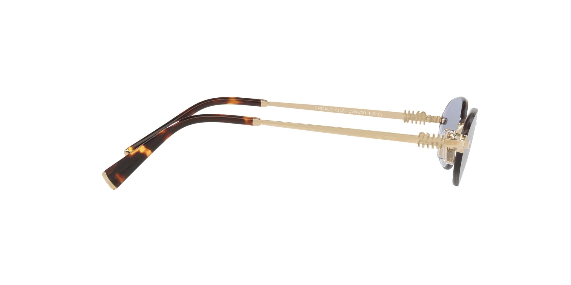 Miu Miu SMU A54 ZVN-80O 1N 0MUA54S Sunglass Gold Female RimLess Meta Sunglass — view 10