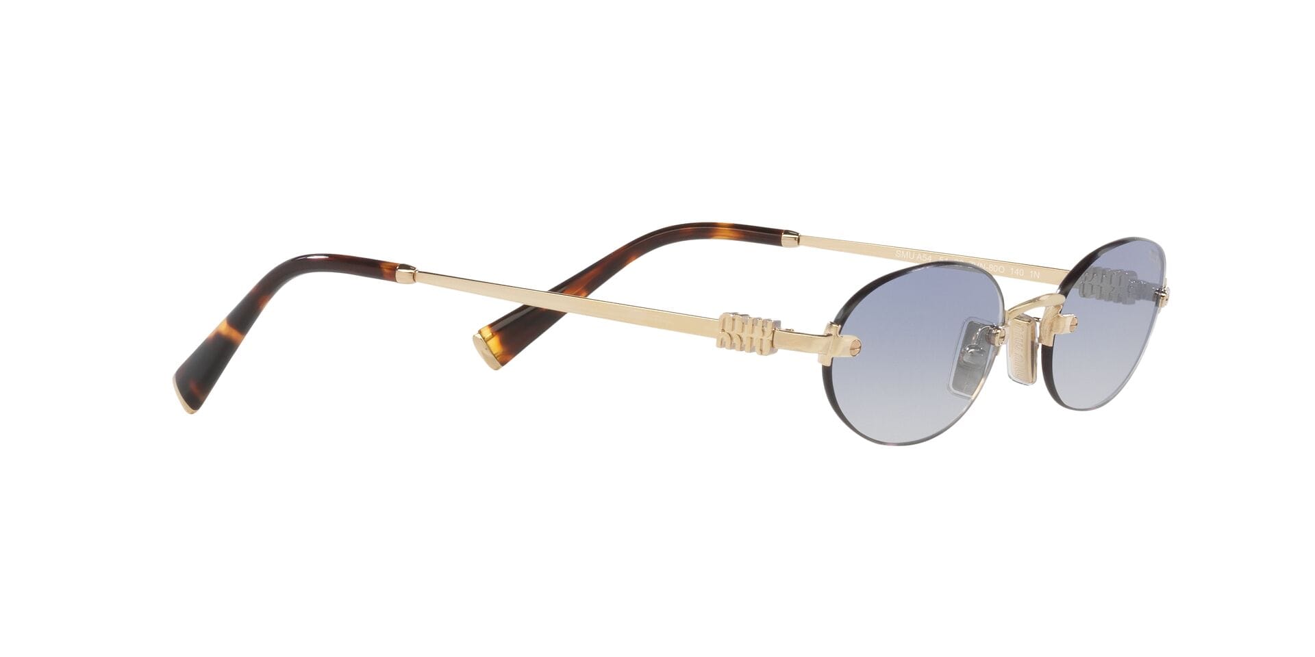 Miu Miu SMU A54 ZVN-80O 1N 0MUA54S Sunglass Gold Female RimLess Meta Sunglass — view 11