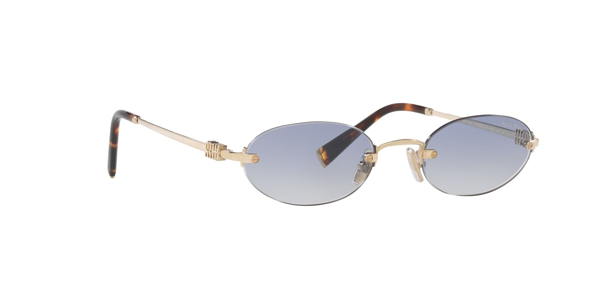 Miu Miu SMU A54 ZVN-80O 1N 0MUA54S Sunglass Gold Female RimLess Meta Sunglass — view 12
