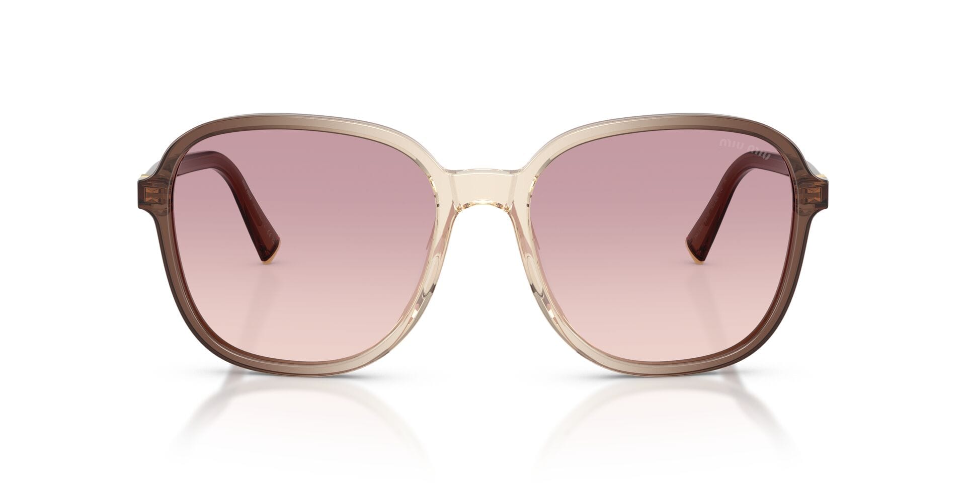 Miu Miu SMU B01 25G-40S 1N 0MUB01S Sunglass Brown Female Full Shell Sunglass — Brown frame — view 4