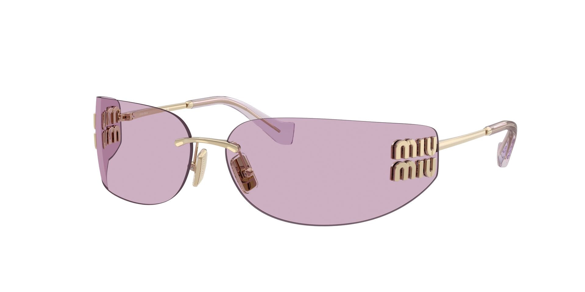 Miu Miu SMU A51 ZVN-90O 1N Sunglass — Gold frame — view 3