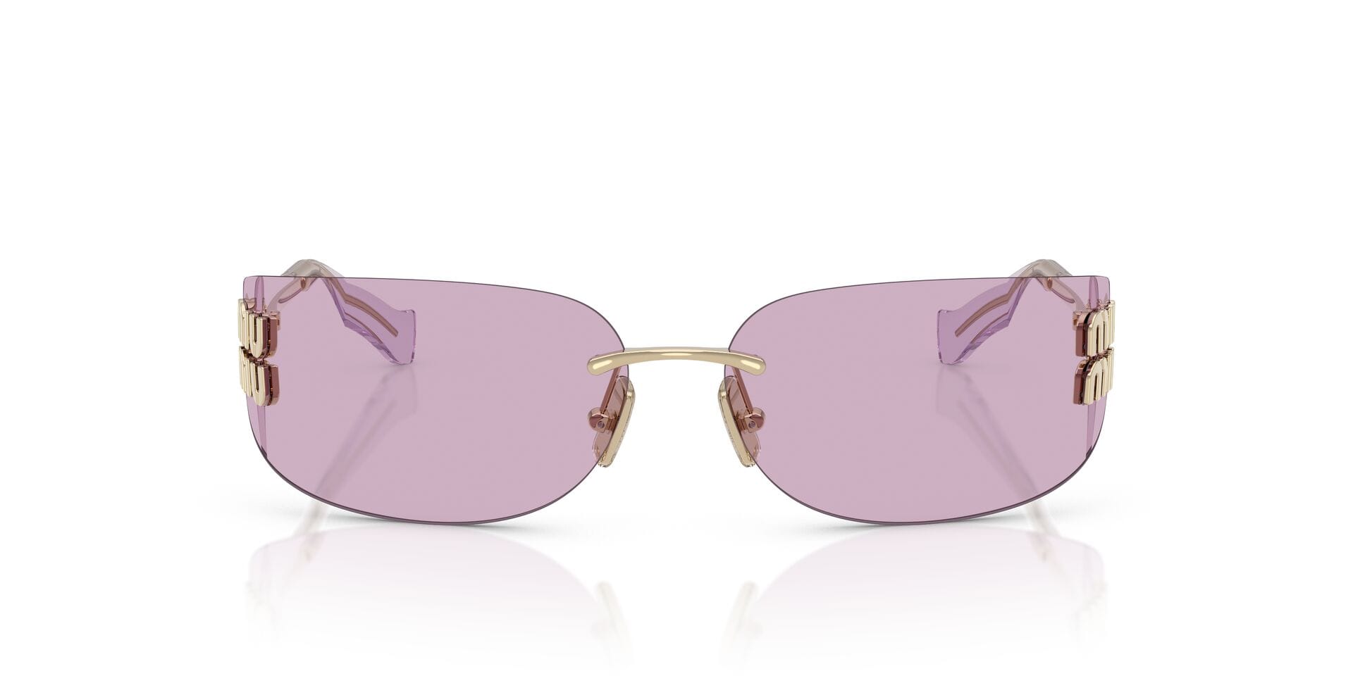 Miu Miu SMU A51 ZVN-90O 1N Sunglass — Gold frame — view 4